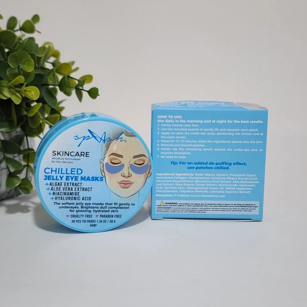LA Splash Cosmetics Chilled Jelly Eye Masks Aloe Vera Hyaluronic 30 Pcs/15pairs